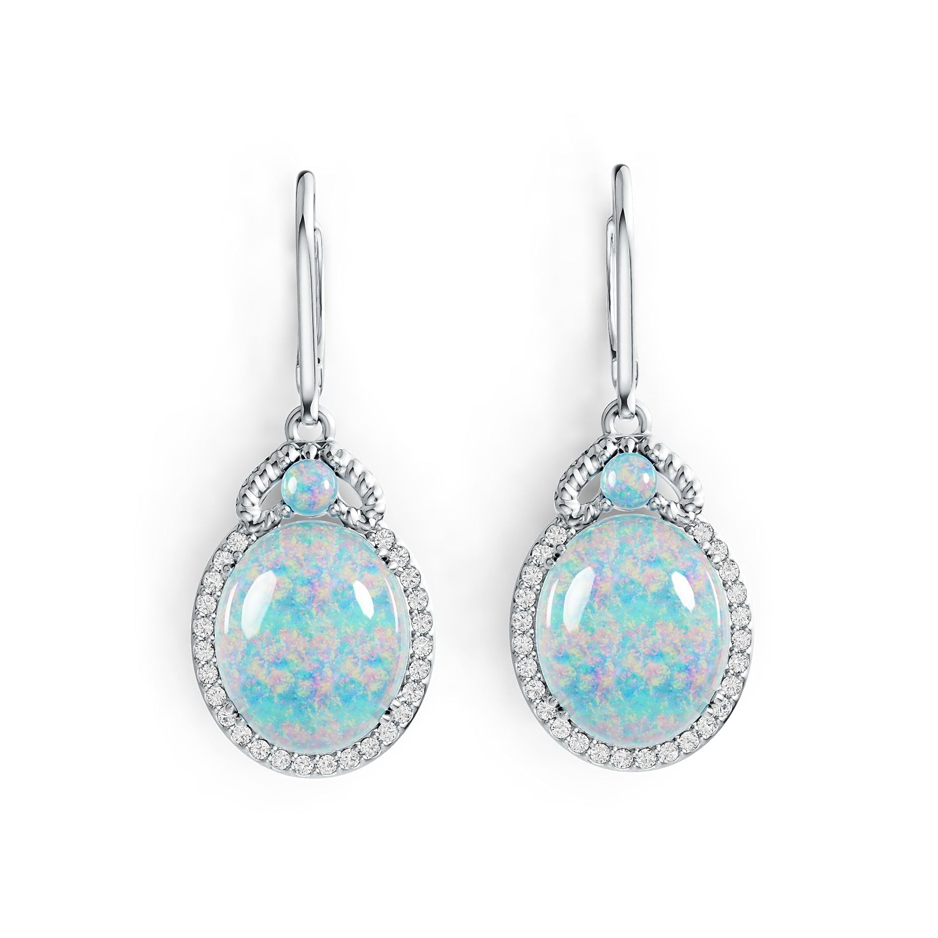 Sterling Silver Semi Mount Earrings Setting Oval OV 12X10mm 3X3mm Cabochon DHJ
