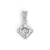 Sterling Silver Semi Mount Pendant Setting Emerald OCT 7X7mm DHJ