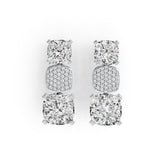 Sterling Silver Semi Mount Earrings Setting Cushion CU 11X9mm DHJ