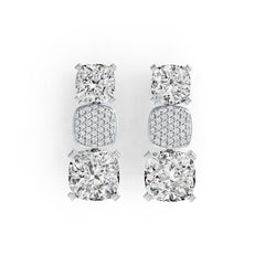Sterling Silver Semi Mount Earrings Setting Cushion CU 11X9mm DHJ