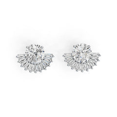 Sterling Silver Semi Mount Earrings Setting Round RD 8x8mm DHJ