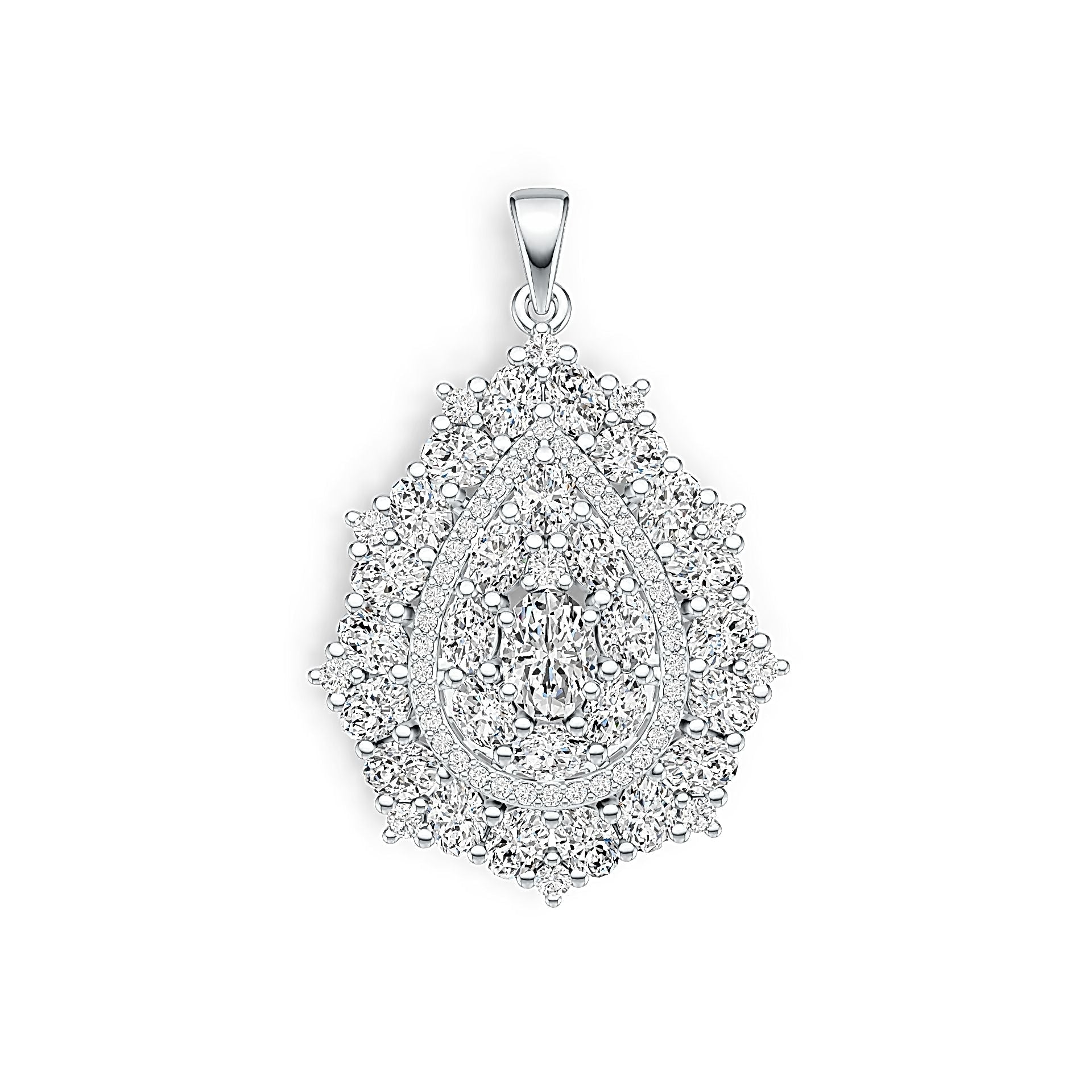 Sterling Silver Semi Mount Pendant Setting Oval OV 7X5mm with White Topaz DHJ