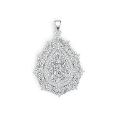 Sterling Silver Semi Mount Pendant Setting Oval OV 7X5mm with White Topaz DHJ