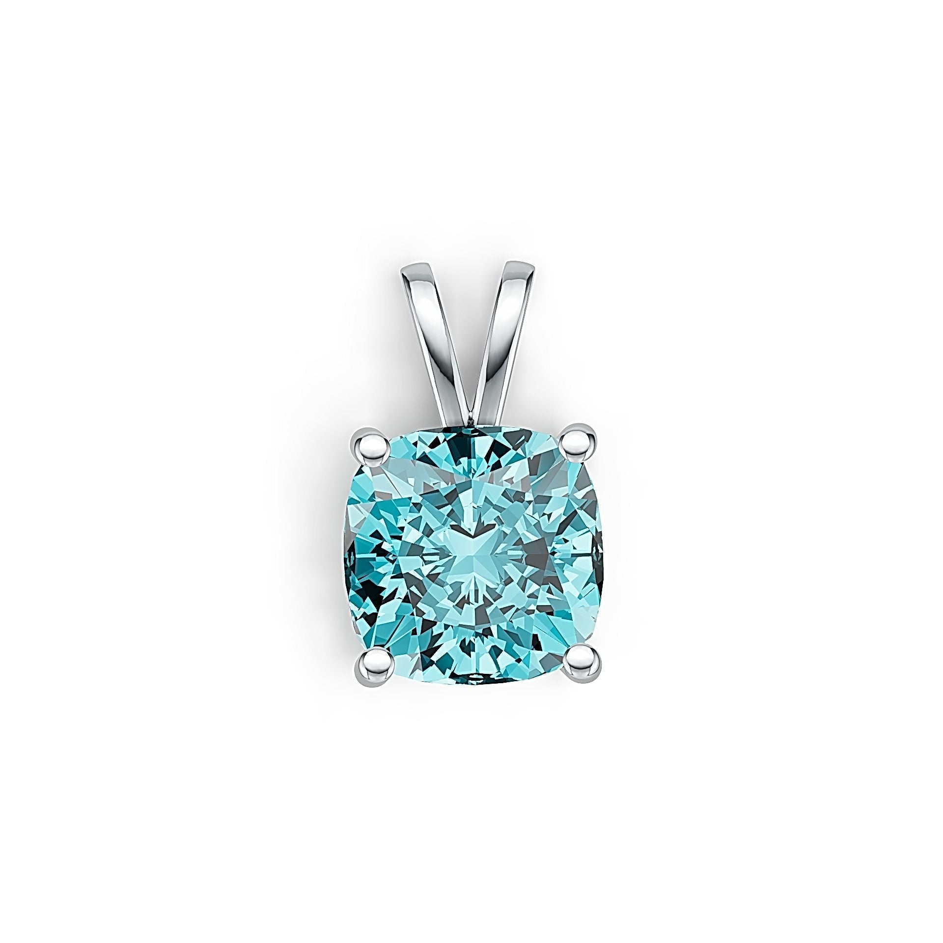 Sterling Silver Semi Mount Pendant Setting Cushion CU 8x8mm DHJ
