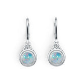Sterling Silver Semi Mount Earrings Setting Round RD 6x6mm Cabochon DHJ