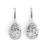 Sterling Silver Semi Mount Earrings Setting Pear PE 14X12mm DHJ