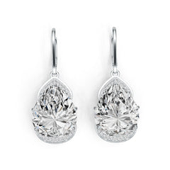 Sterling Silver Semi Mount Earrings Setting Pear PE 14X12mm DHJ