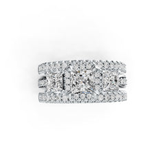 Sterling Silver Semi Mount Ring Setting Princess SQ 5X5mm SQ 4X4mm DHJ