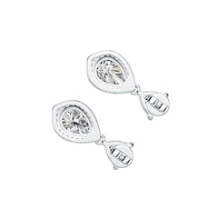 Sterling Silver Semi Mount Earrings Setting Pear PE 10X7mm TRI 6Xmm Syzjewelry