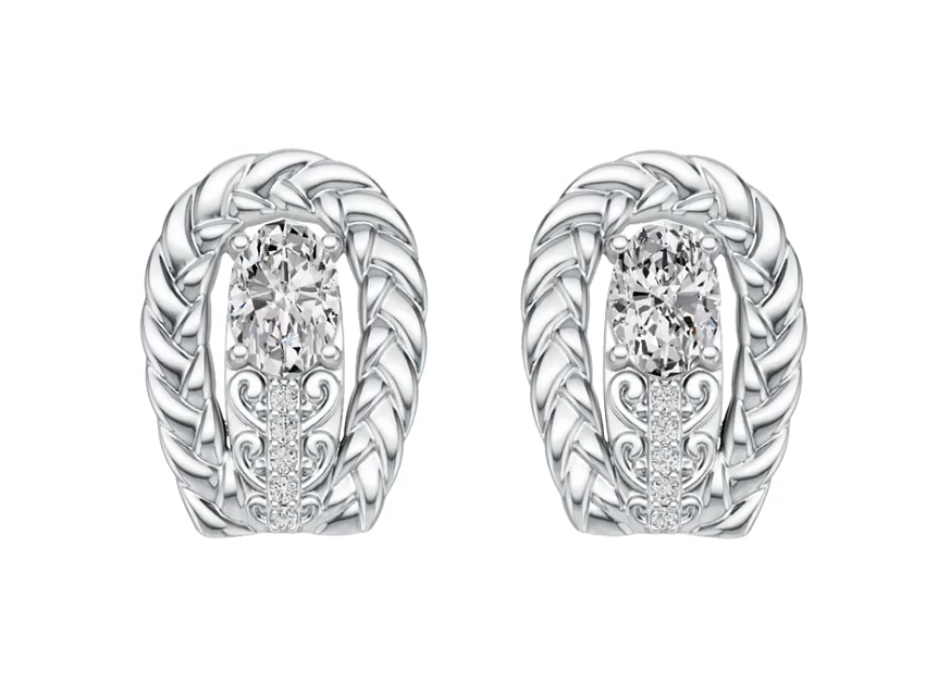 Sterling Silver Semi Mount Earrings Setting Oval OV 7x5mm Vintage Style Syzjewelry
