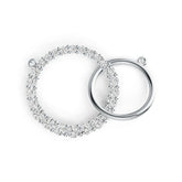 Sterling Silver Pendant Eternity Circle Theme with White Topaz or Moissanite DHJ