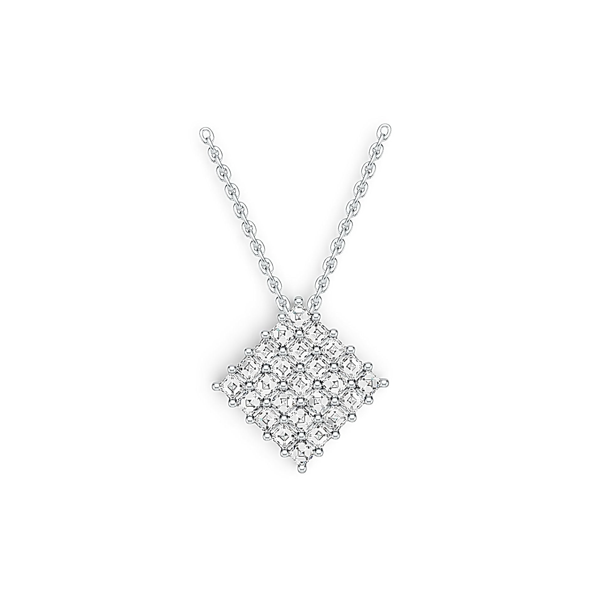 10K Gold Cluster Pendant with White Topaz or Moissanite Syzjewelry
