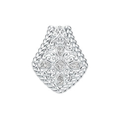 Sterling Silver Semi Mount Pendant Setting Pear PE 5X3mm CU 4X4mm DHJ