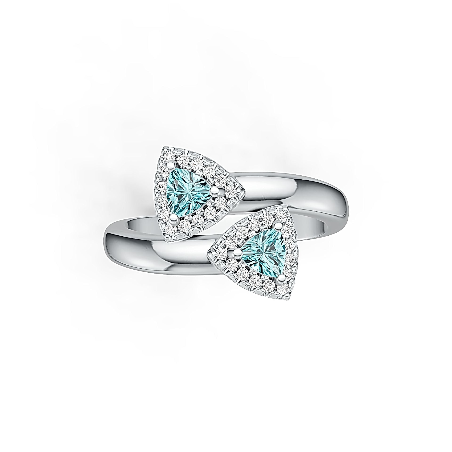 Sterling Silver Semi Mount Ring Setting Trillion TRI 4X4mm DHJ