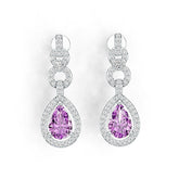 Sterling Silver Semi Mount Earrings Setting Pear PE 9X6mm DHJ