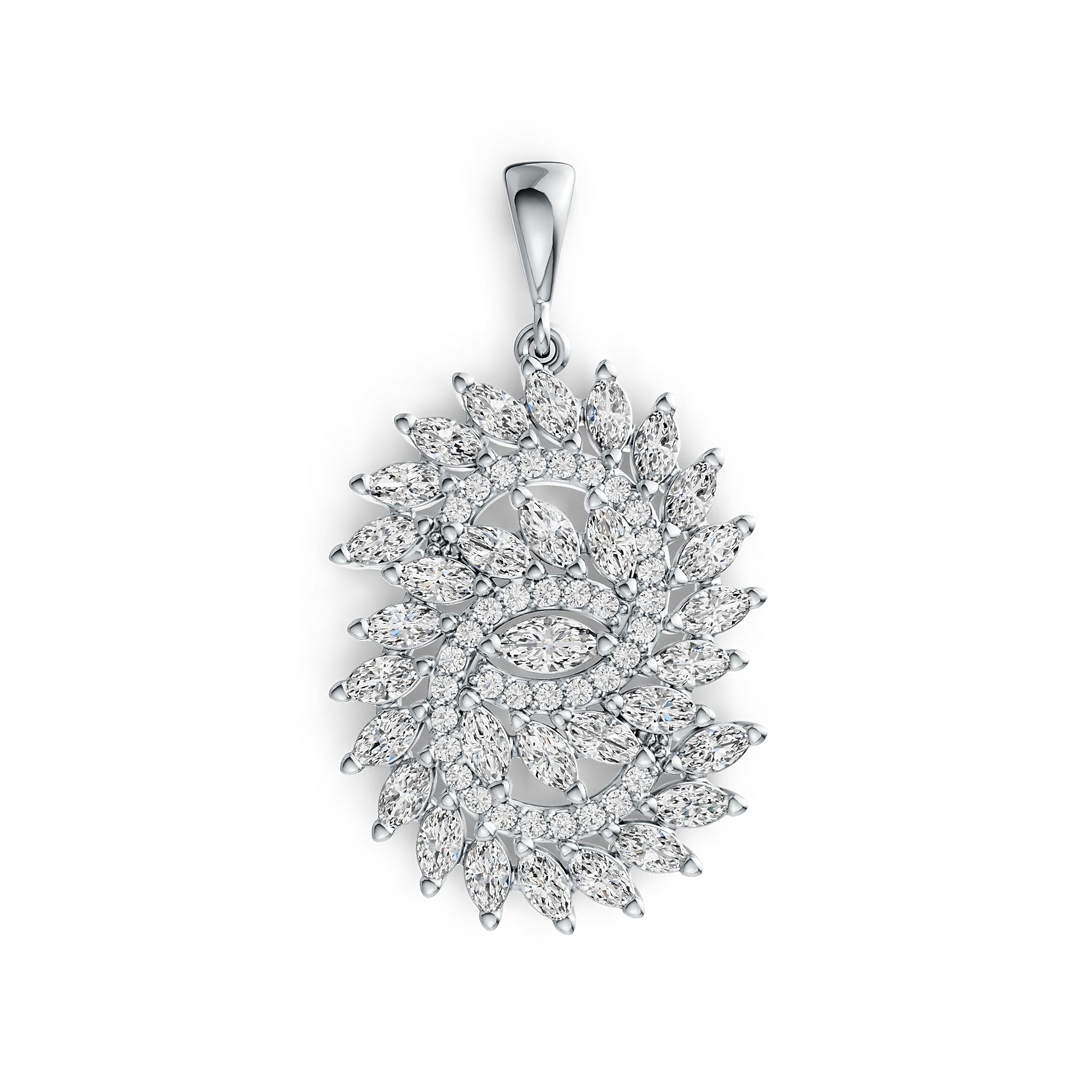 Sterling Silver Semi Mount Pendant Setting Marquise MQ 5X2.5mm MQ 4X2mm DHJ