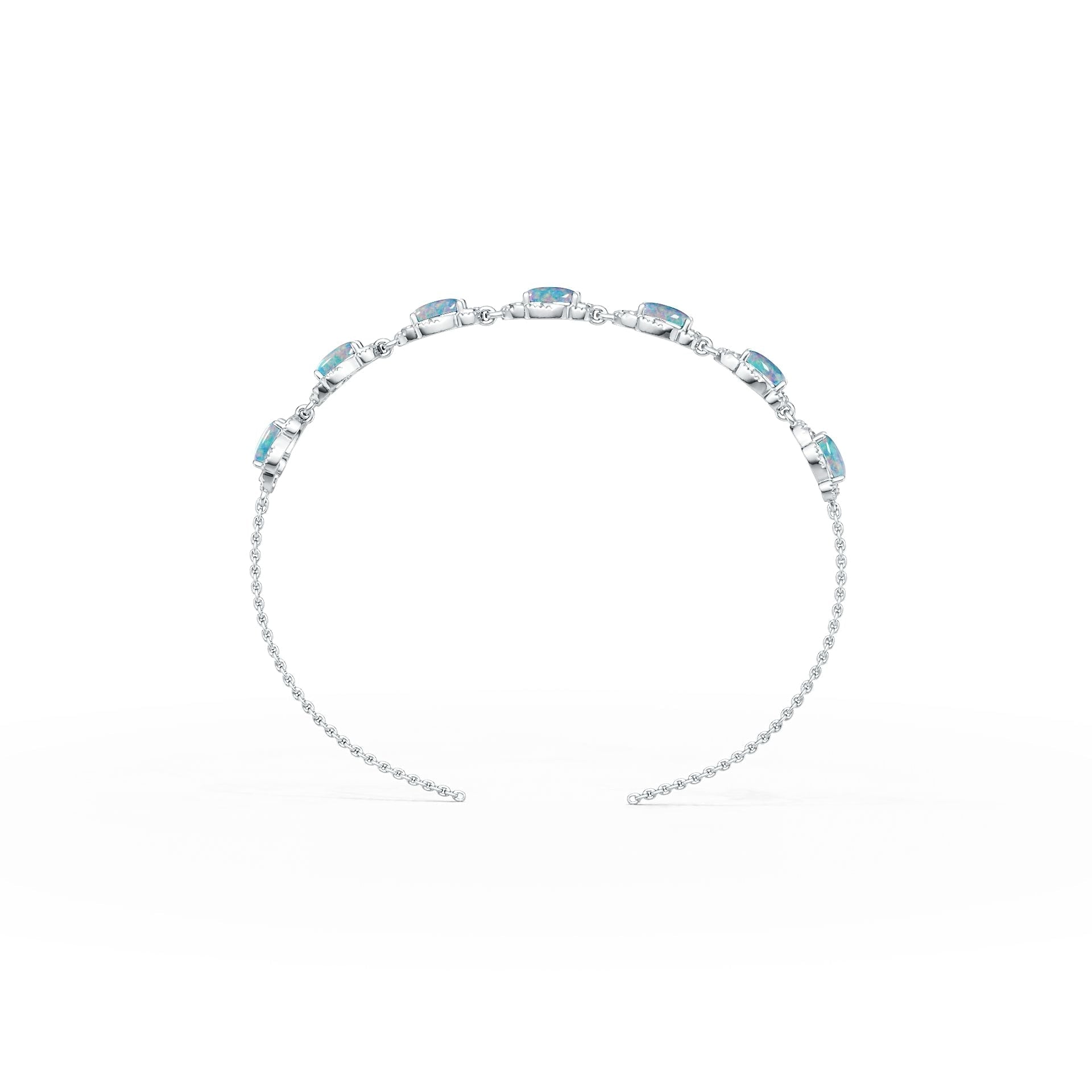 Sterling Silver Semi Mount Tennis Bracelet Setting Cushion CU 6X4mm Cabochon DHJ
