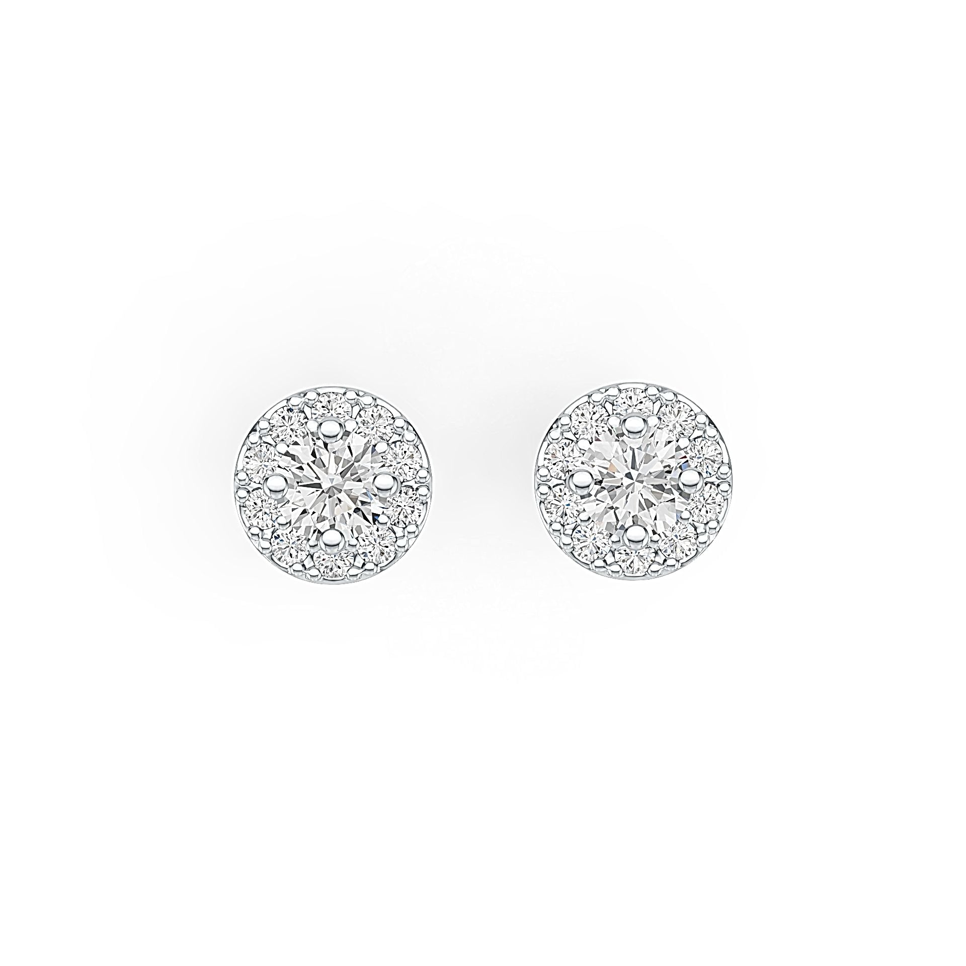 Sterling Silver Semi Mount Earrings Setting Round RD 4x4mm Stud Halo - Syzjewelry