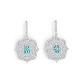 Sterling Silver Semi Mount Earrings Setting Emerald OCT 7X5mm with White Topaz DHJ