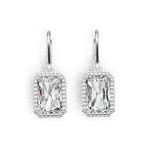 Sterling Silver Semi Mount Earrings Setting Emerald OCT 12X8mm DHJ