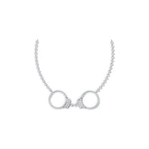Sterling Silver Pendant Handcuff Theme with White Topaz or Moissanite - Syzjewelry