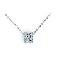Sterling Silver Circular-Shaped Pendant with White Topaz or Moissanite Syzjewelry