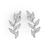 Sterling Silver Semi Mount Earrings Setting Marquise MQ 4X2mm Vine Leaf Theme DHJ