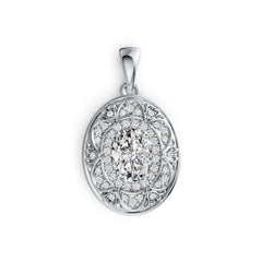 Sterling Silver Semi Mount Pendant Setting Oval OV 8X6mm DHJ