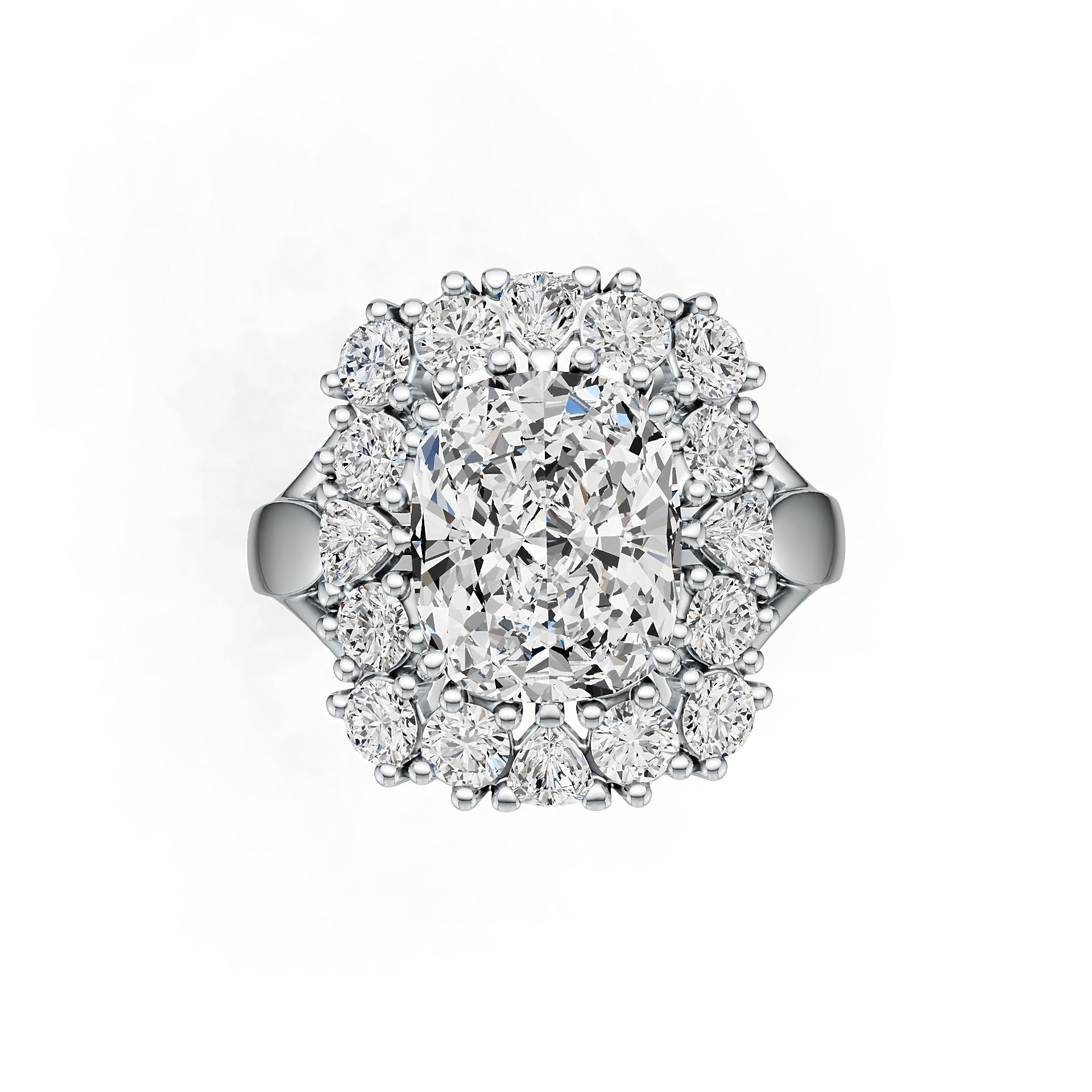 Sterling Silver Semi Mount Ring Setting Cushion CU 11X9mm DHJ