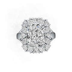 Sterling Silver Semi Mount Ring Setting Cushion CU 11X9mm DHJ