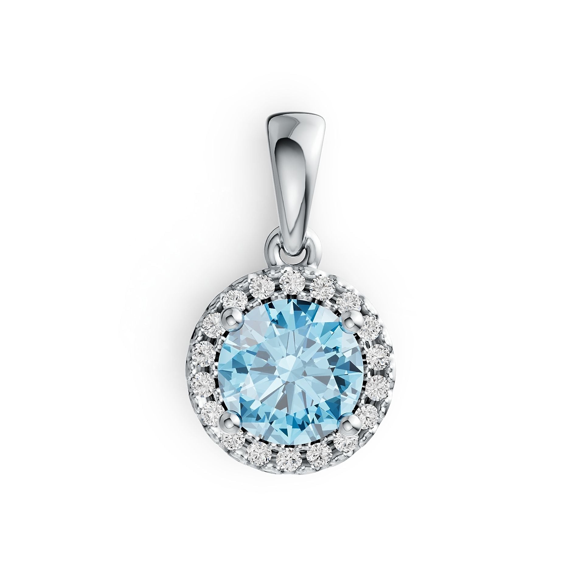 Sterling Silver Semi Mount Pendant Setting Round RD 6X6mm Halo Syzjewelry