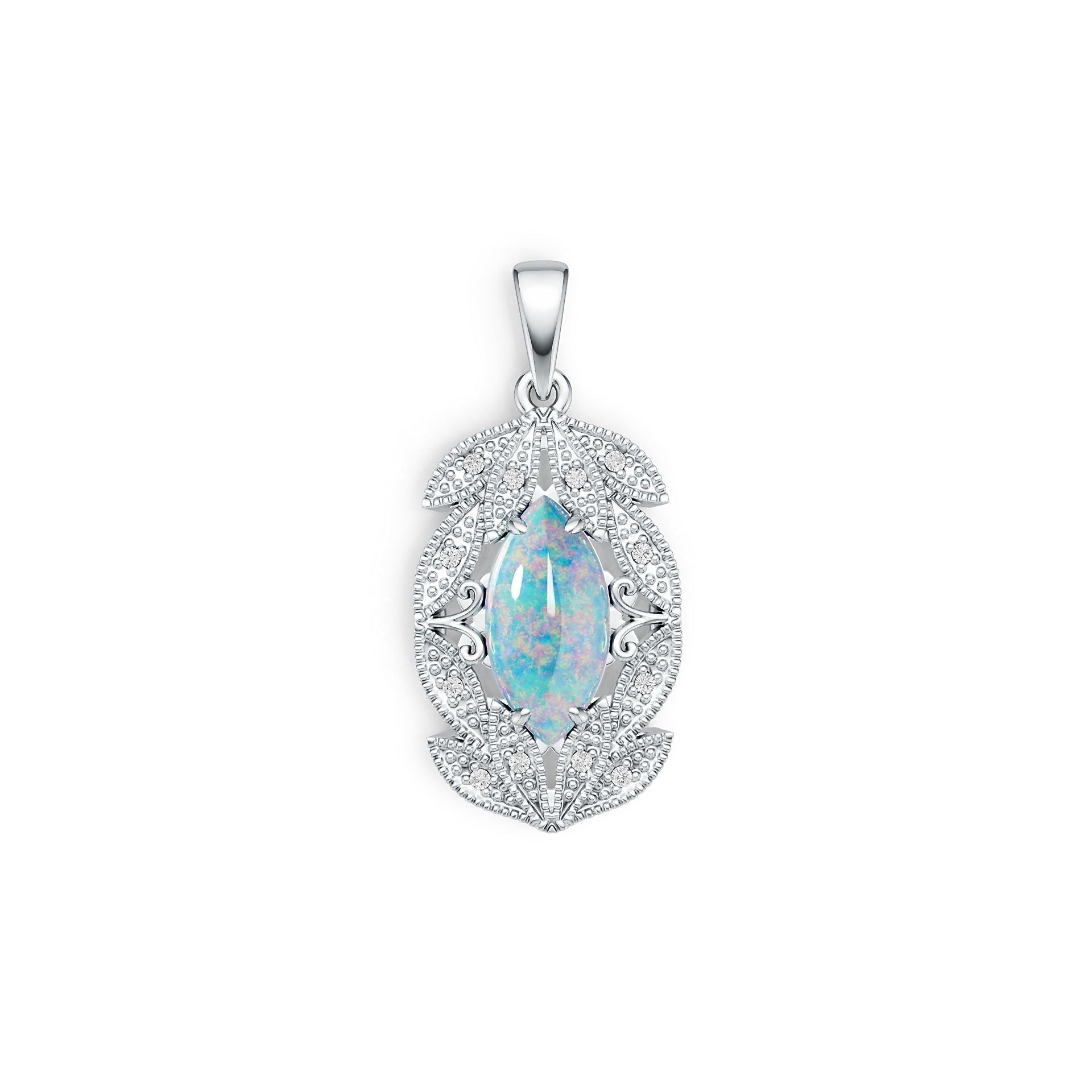 Sterling Silver Semi Mount Pendant Setting Oval OV 14X7mm Cabochon DHJ