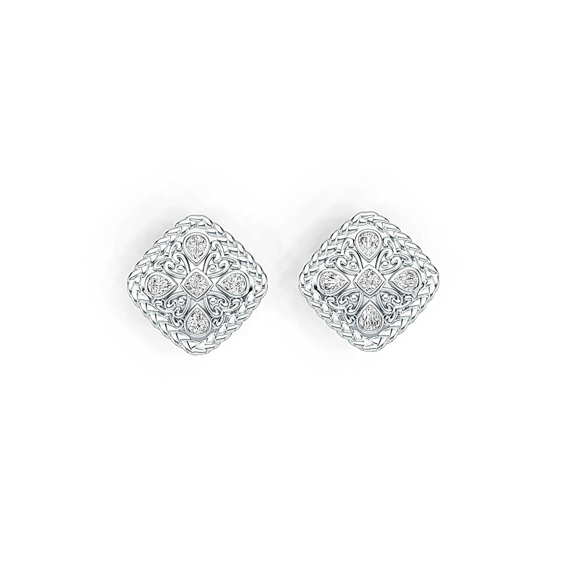 Sterling Silver Semi Mount Earrings Setting Pear PE 4X3mm DHJ