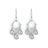 Sterling Silver Semi Mount Earrings Pear PE 9X6mm Dangling with White Topaz Syzjewelry