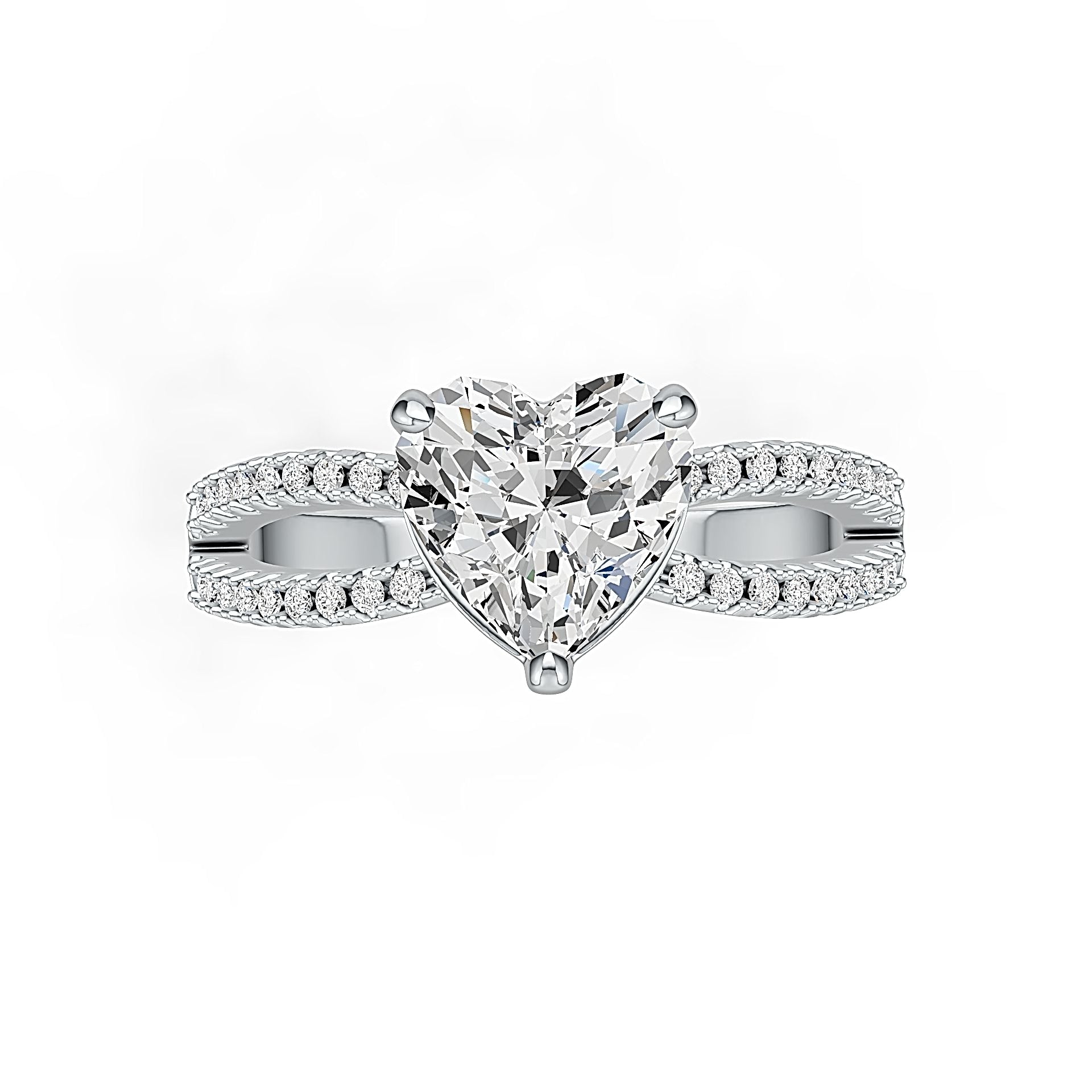 Sterling Silver Semi Mount Ring Setting Heart HT 8x8mm White Topaz L292R292 Syzjewelry