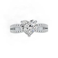 Sterling Silver Semi Mount Ring Setting Heart HT 8x8mm White Topaz L292R292 Syzjewelry