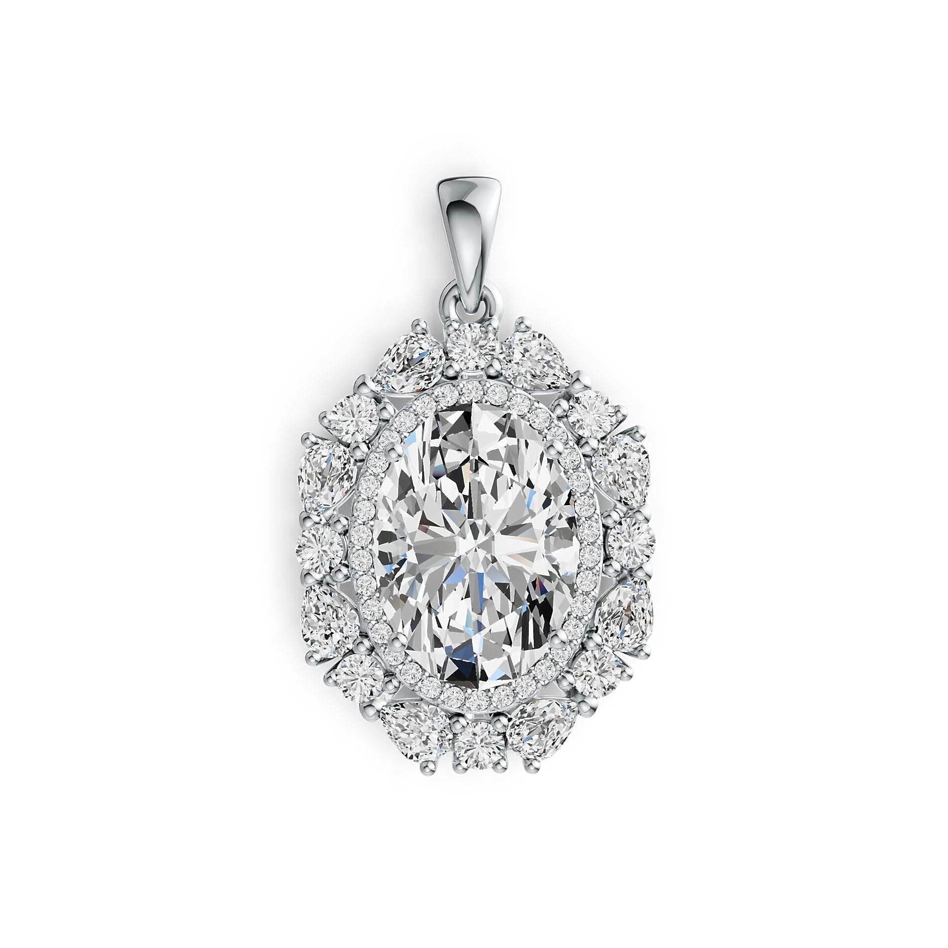 Sterling Silver Semi Mount Pendant Setting Oval OV 14X10mm DHJ