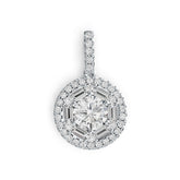 Sterling Silver Semi Mount Pendant Setting Round RD 8x8mm Halo DHJ