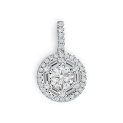 Sterling Silver Semi Mount Pendant Setting Round RD 8x8mm Halo DHJ
