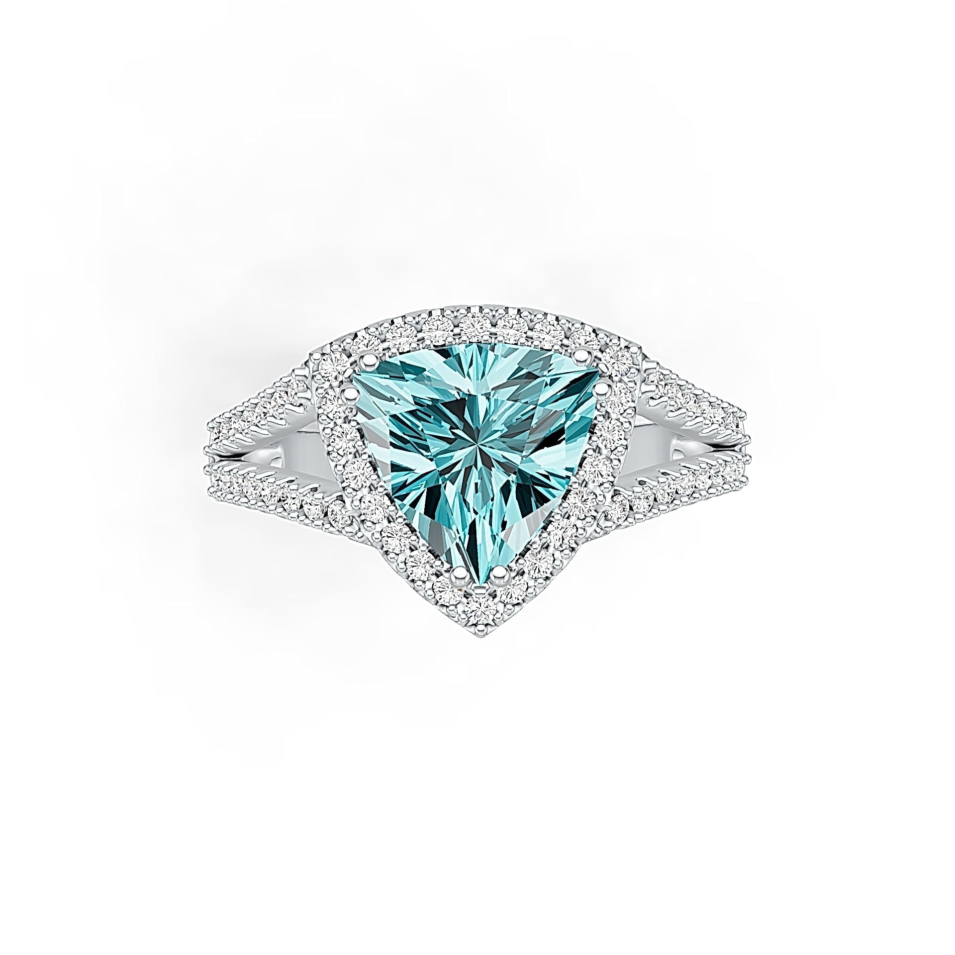 Sterling Silver Semi Mount Ring Setting Trillion Tri 9x9mm White Topaz N0293 Syzjewelry