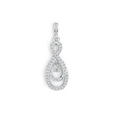 Sterling Silver Semi Mount Pendant Setting Pear PE 5X3mm with White Topaz DHJ