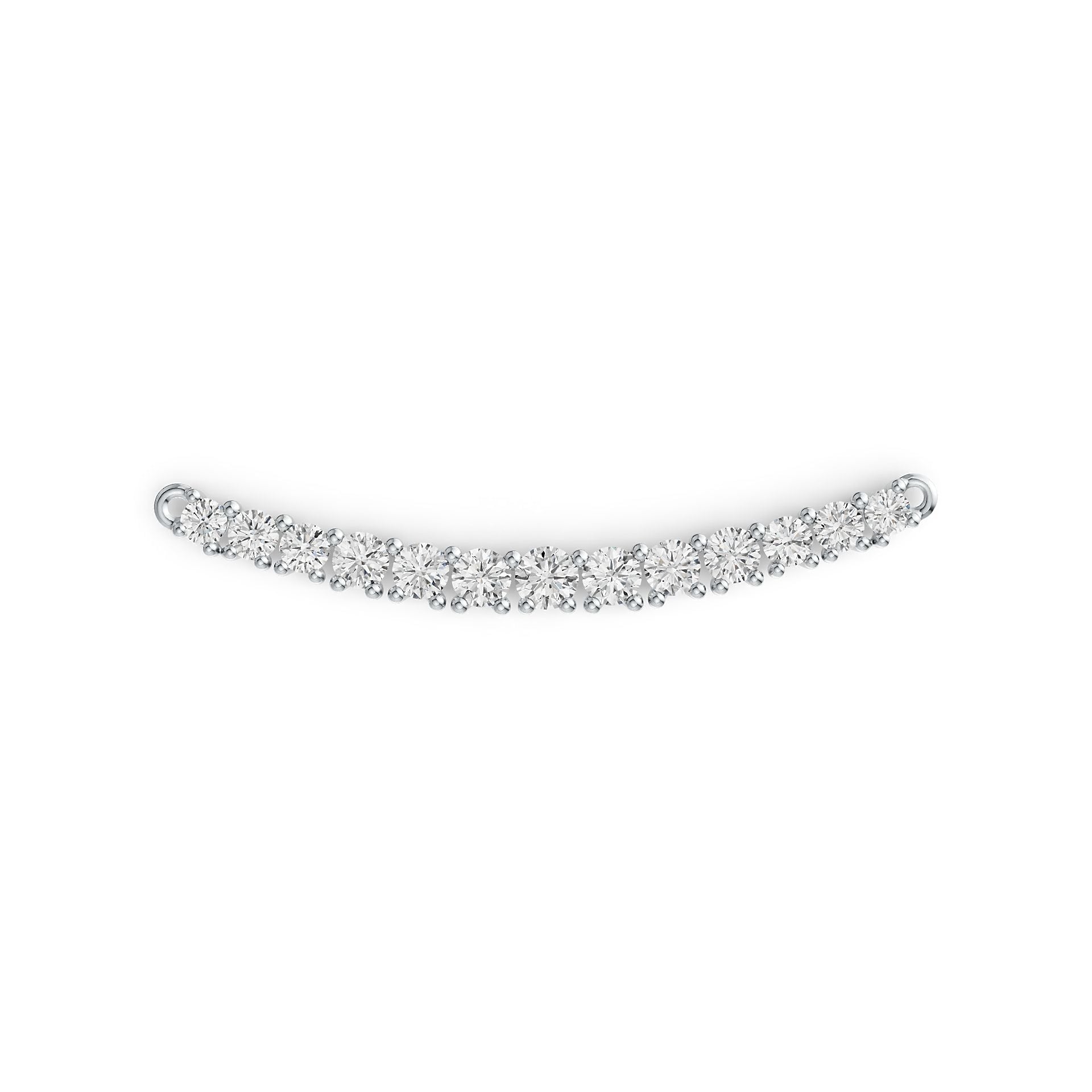 Sterling Silver Pendant Arc Curved with White Topaz or Moissanite DHJ