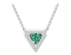 Sterling Silver Semi Mount Pendant Setting Trillion TRI 7x7mm Syzjewelry