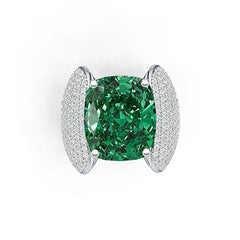 Sterling Silver Semi Mount Ring Setting Cushion CU 14X12mm with White Topaz - Syzjewelry