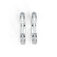 Sterling Silver Hoop Earrings with White Topaz or Moissanite Syzjewelry