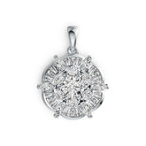 Sterling Silver Semi Mount Pendant Setting Round RD 6x6mm with White Topaz DHJ