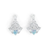 Sterling Silver Semi Mount Earrings Setting Heart HT 7X7mm DHJ