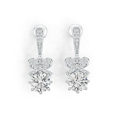 Sterling Silver Semi Mount Earrings Setting Round RD 7x7mm DHJ