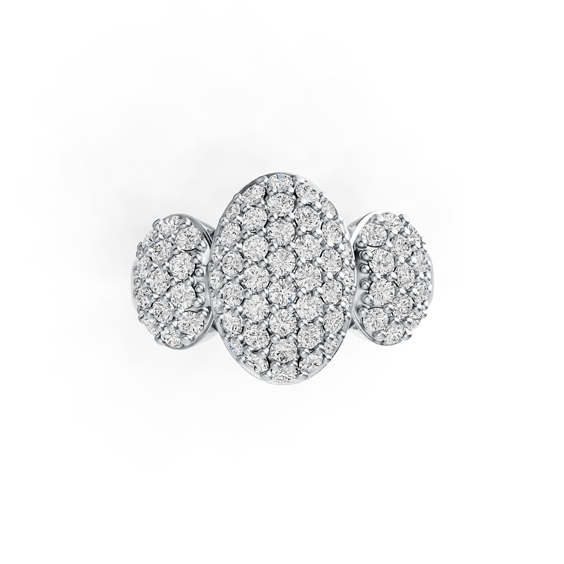 Sterling Silver Oval-Shaped Cocktail Ring with White Topaz or Moissanite DHJ