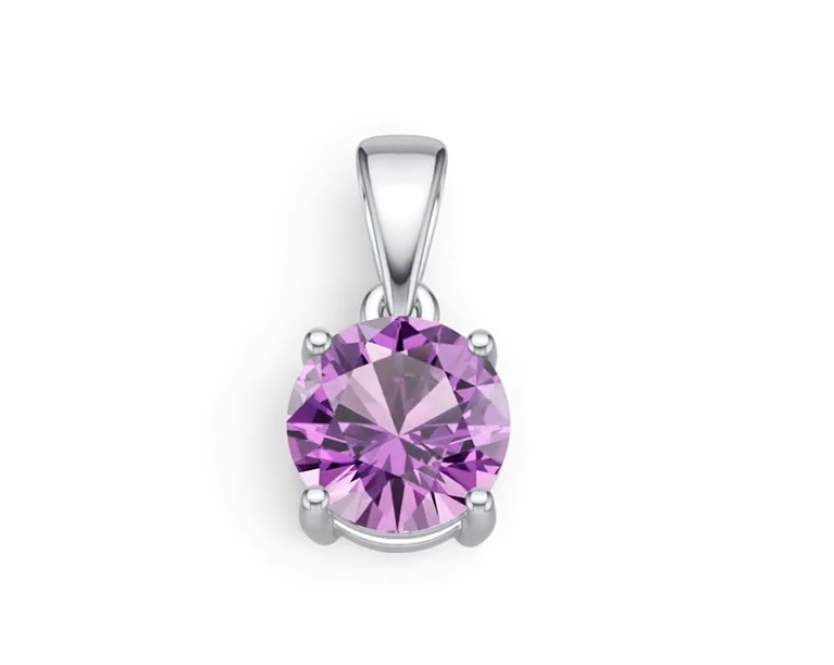 Sterling Silver Semi Mount Pendant Setting Round RD 8x8mm DHJ